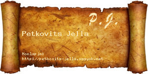 Petkovits Jella névjegykártya
