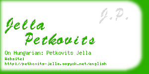 jella petkovits business card